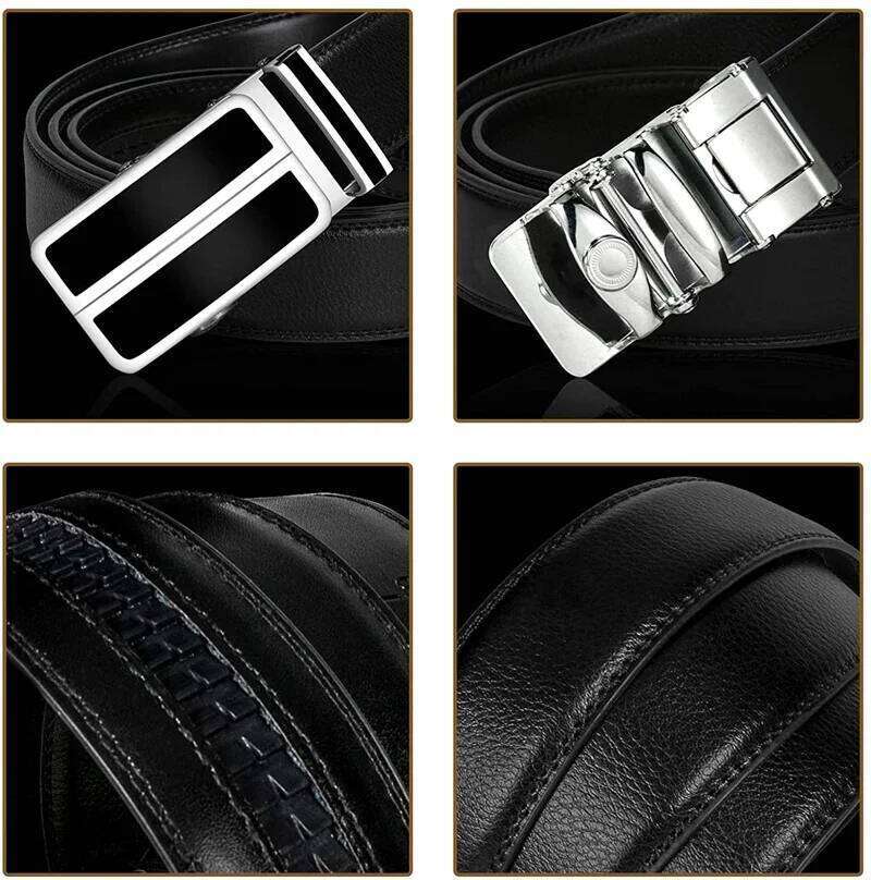 Plyesxale Red Black Light Brown For Men Cowhide Mens Genuine Leather Dress Belt Automatic Buckle Formal Belts Male B272 Z260226