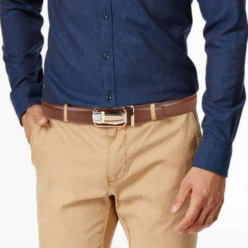 2pcs Men's Cowhide Genuine Leather Belt, Work Business Gift For Dad And Husband Z260226