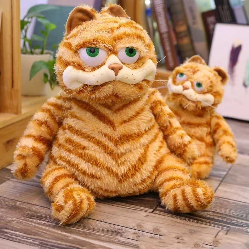 Fat Orange Plush Cat Stuffed Animals Toy Lifelike Yellow Tabby Cat Kitty Toy for Boys and Girls Children Xmas Birthday Y260314