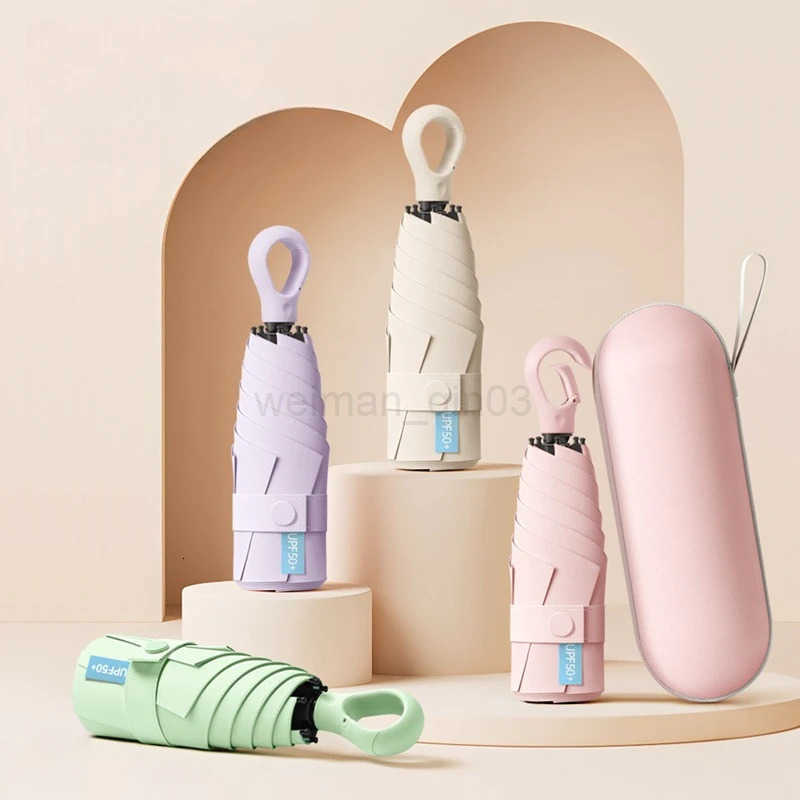 1pcs Portable Foldable Umbrella Manual Sun Rain Umbrella UV Protection Sunshade for Outdoor Travel Daily Use H260314