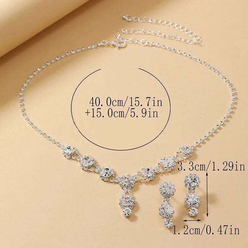 White Pendant Set Women's Dress Accessories Wedding Jewelry Two Sets Necklace Earrings Z260313