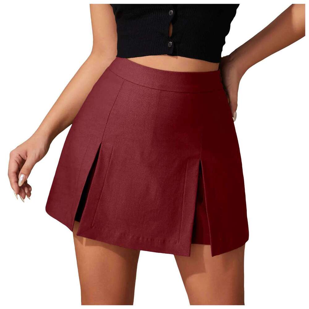 Skorts For Women Waisted Olive Green Pleated Mini Skirt High Waist A-Line Casual Daily Short Skirts Ruched Skort clothes Z260314