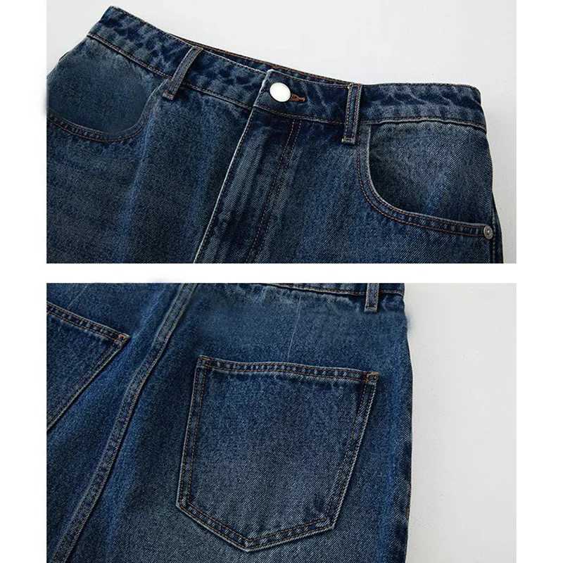 New Lady Summer High Waist Jeans Skirts Hot Sale s Classic Mid-Long Skirts Women Korean Fashion Slit Denim Dress M260314