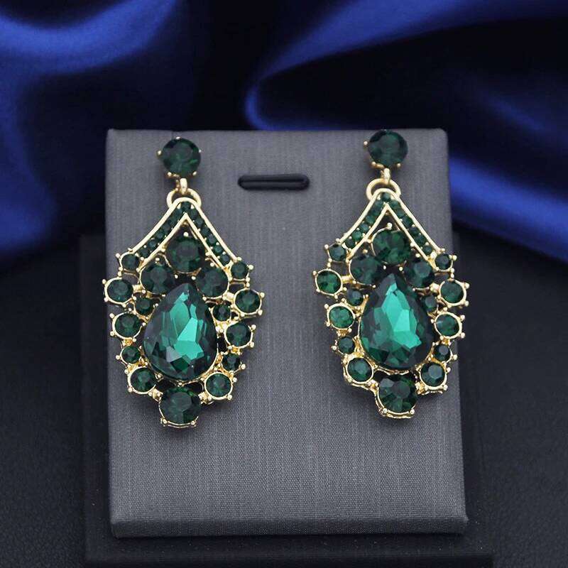 Wholesale Dangle Earrings and Choker Necklace for Women Bridal Set Colorful Dubai Jewelry Sets Fashion Z260313