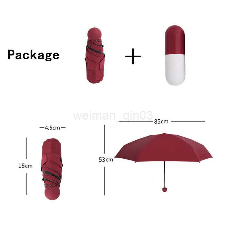 1Pc Mini Folding Umbrella Lovely Capsule Shape Umbrella Rain Sun Parasol Anti UV Small Pocket Umbrellas for Women Children H260314