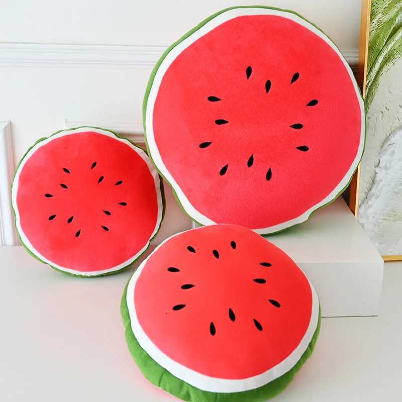 Lifelike Cute Watermelon Plush Toys Doll Stuffed Plant Cushions Kawaii Cartoon Fruits Pillow Soft Toy for Children Birthday Gift Y260314