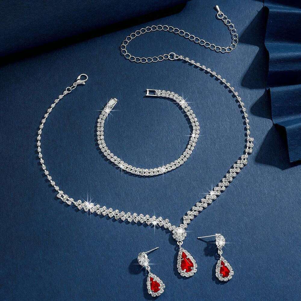 4 Pieces Of Women's Wedding Accessories, Earrings, Necklaces, Bracelets, Bridal Jewelry Sets, Banquet And Party Accessories-2910 Z260313