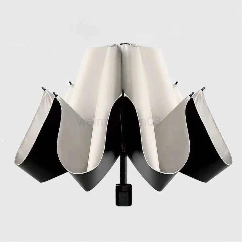 1PC Manual Folding Umbrella Large Double Size UV Protection Sun Rain Resistant Compact Shade Sunny and Rainy Umbrella H260314