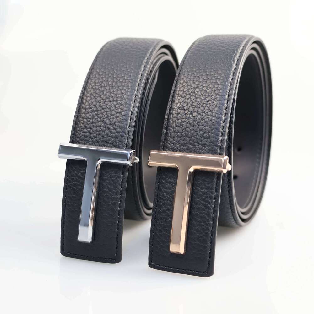 High Quality Belts Men Fashion T Letter Luxury Famous Genuine Leather Belt Jeans Formal Cowskin Black Waist Strap 3.8cm Z260226