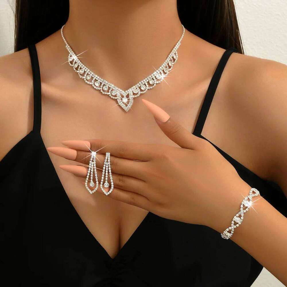 Women's Claw Chain Design Hollow Earrings Necklace Bracelet Jewelry Set Wedding Banquet Party Holiday Gift Z260313