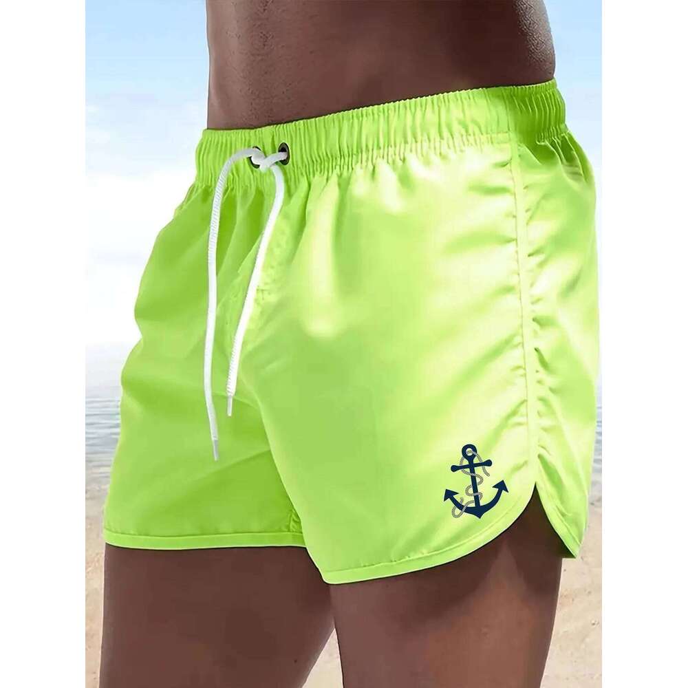 Men's Shorts 2025 Beach Trunks Summer Swim Gym Pants Quick Drying Swimming Homme Surf Ventilate Drawstring Fashion Casual Daily Z260314