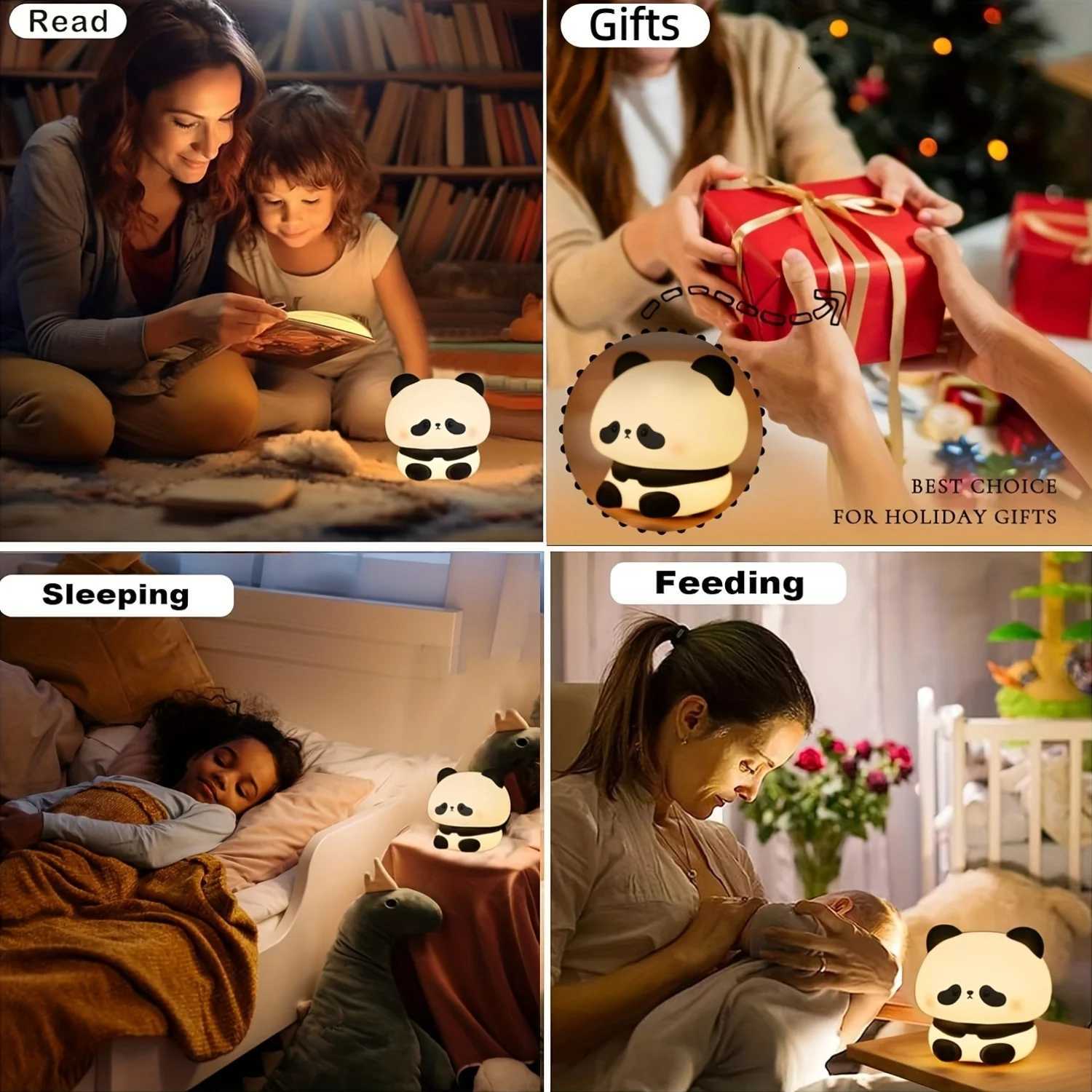 Panda-themed Christmas giftsTimable night lightsCharging bedside lampsPerfect as birthday giftsNew Year giftsholiday gifts Y260314