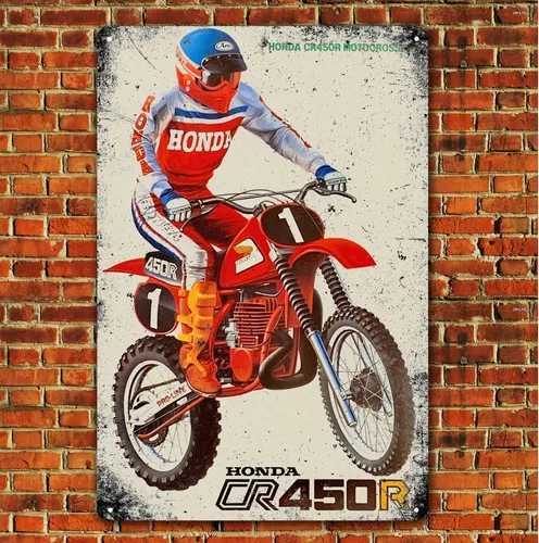 Cr450R Motocross Motorcycle Metal Poster Garage Decor Tin Sign 20x30cm-aluminum D260314