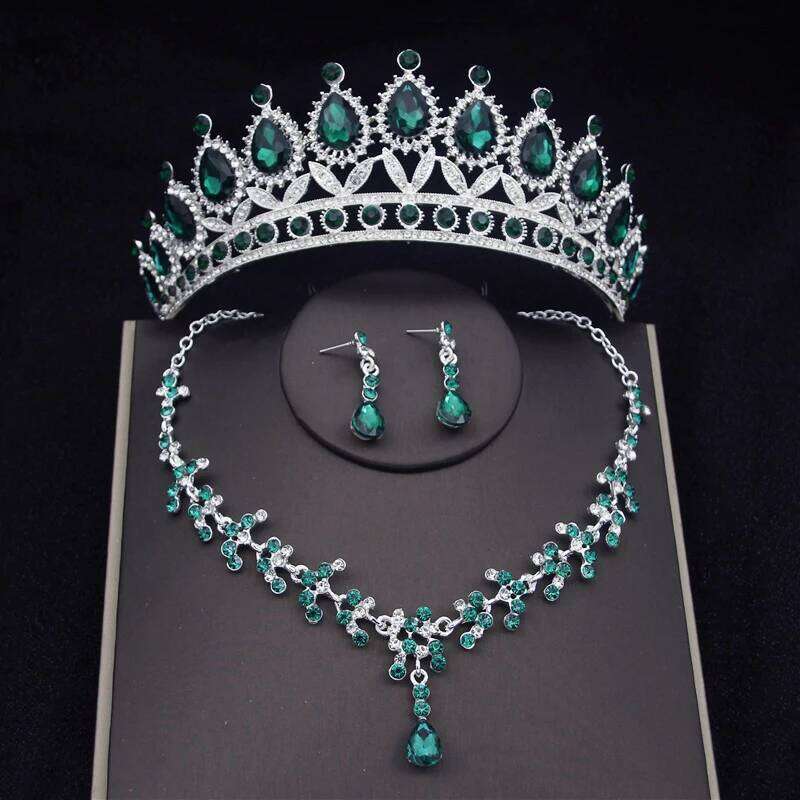 Princess Bridal Tiaras Jewelry Sets for Women Crown and Earring Necklace Set Birthday Party Wedding jewelry Bride Accessories Z260313