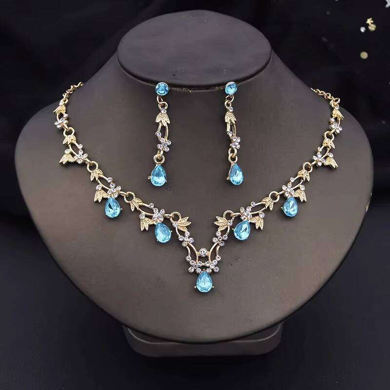 1 Set Of Fashionable Copper Inlaid Claw Chain Necklace, Earrings, Jewelry Set, Women's Wedding Banquet Party Daily Necessities Z260313