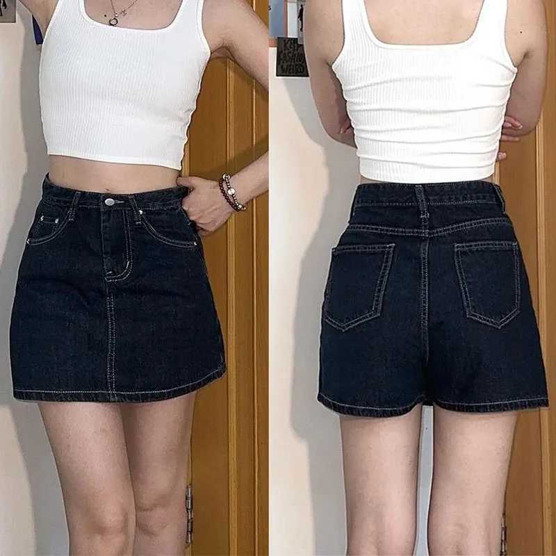 Summer Lady Classic High Waist Blue Skirt Hot Sale Women Thin A-line Dress s Vintage Fashion Solid Denim Short Skirt M260314