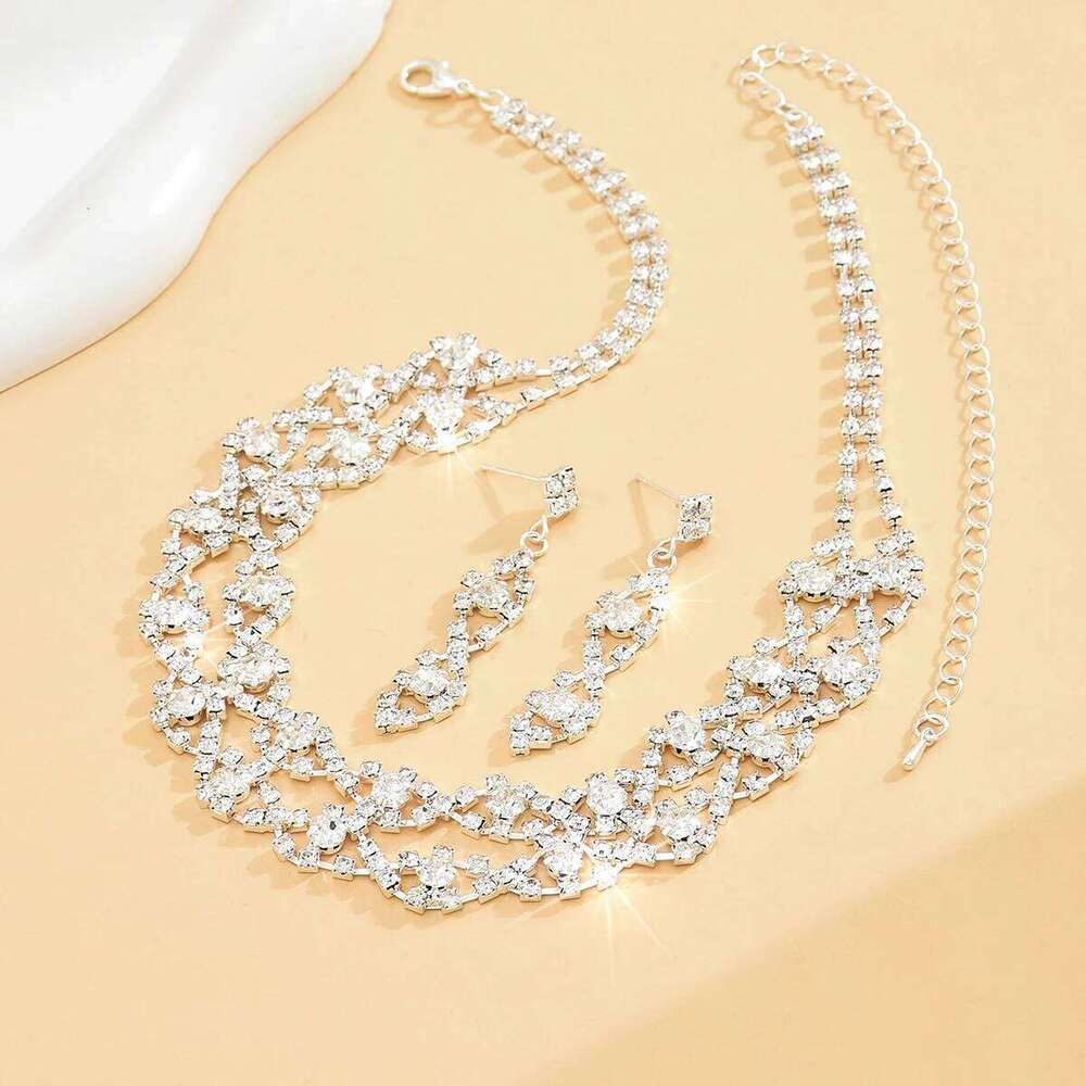 Ladies' light luxury style design necklace, earrings, jewelry set suitable for weddings, gatherings, holidays, gifts Z260313