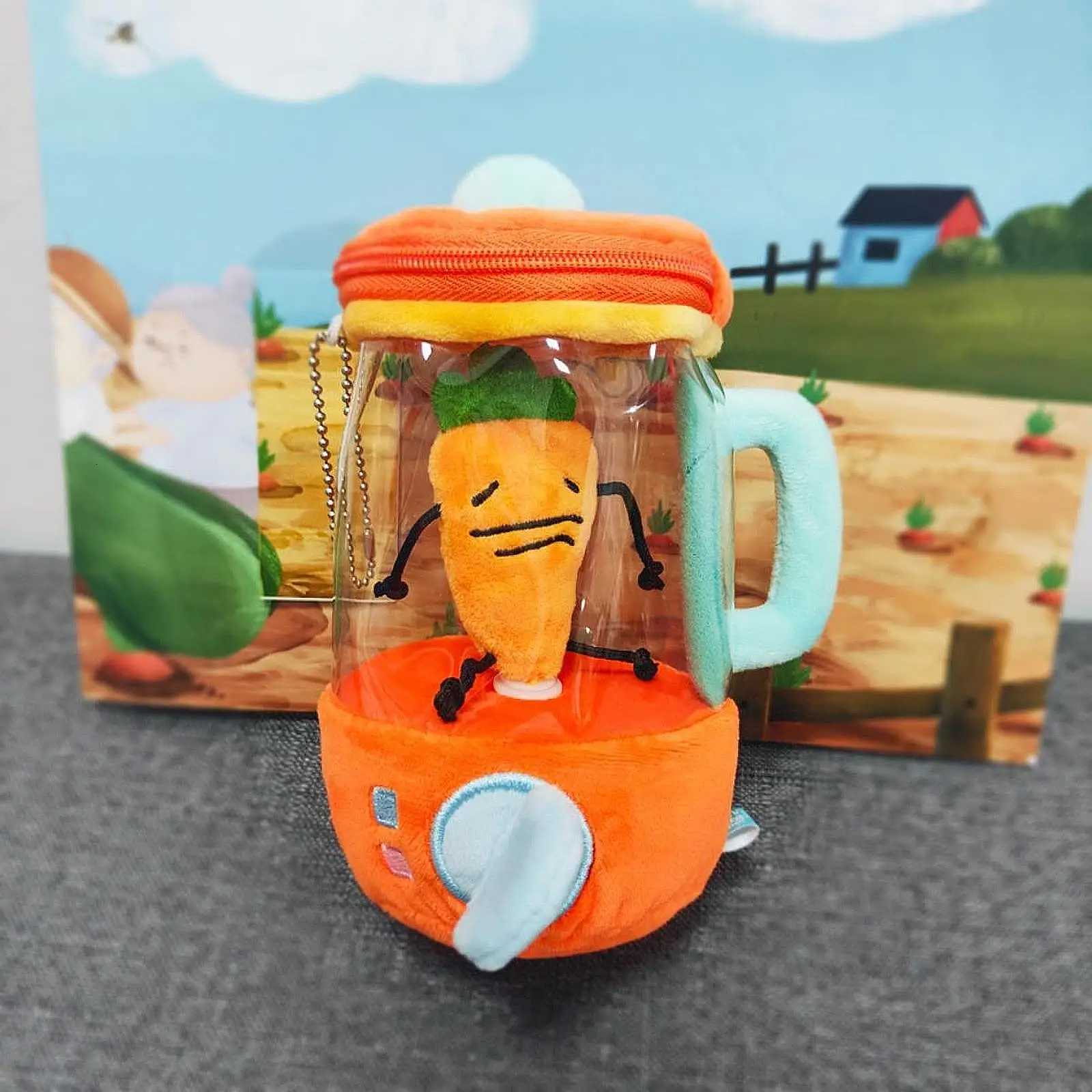 Fun Drawstring Rotating Carrot Juicer Plush Toy Pull String Wind-up Carrot Juicer Plush Toy Interactive Toy for Children Kids Y260314