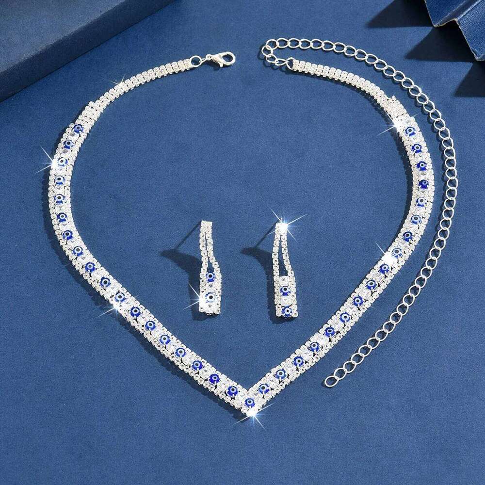 European tassel necklace earring set with versatile temperament and fashionable bridal wedding jewelry Z260313