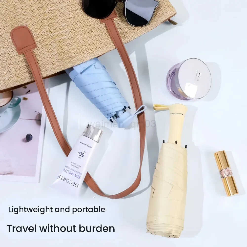 Mini Foldable Umbrella Retractable Five-Fold UV Protection Sunshade Rain Umbrella Sun Protection against Ultraviolet Rays H260314