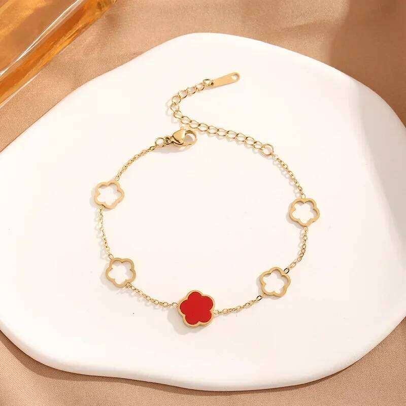 Classic Five-leaf Flower Series Bracelet For Women Fashion Personalized Daily Accessory Party Jewelry Birthday Anniversary Gifts Z260313