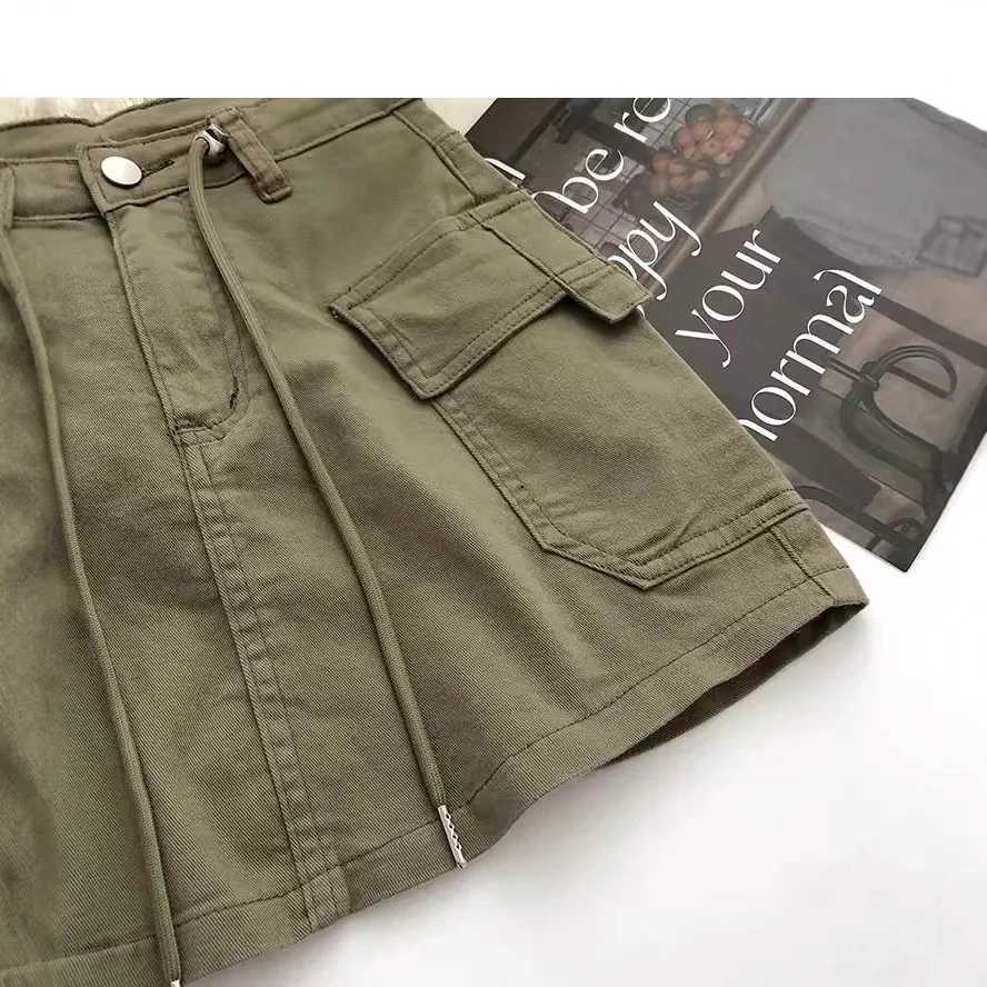 Retro High Waist Denim Mini Skirt with Drawstrings on Both Sides for Women Autumn 2025 Versatile And Stylish Design Sensation M260314