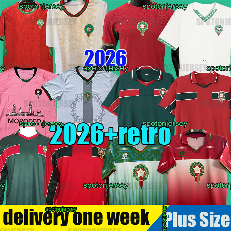 Morocco soccer jerseys 2026 home away HAKIMI maillot de foot Ziyech Boufal FAJR Munir Ait Bennasser Amrabat football shirts 2026 tops Morocco Jersey 2026
