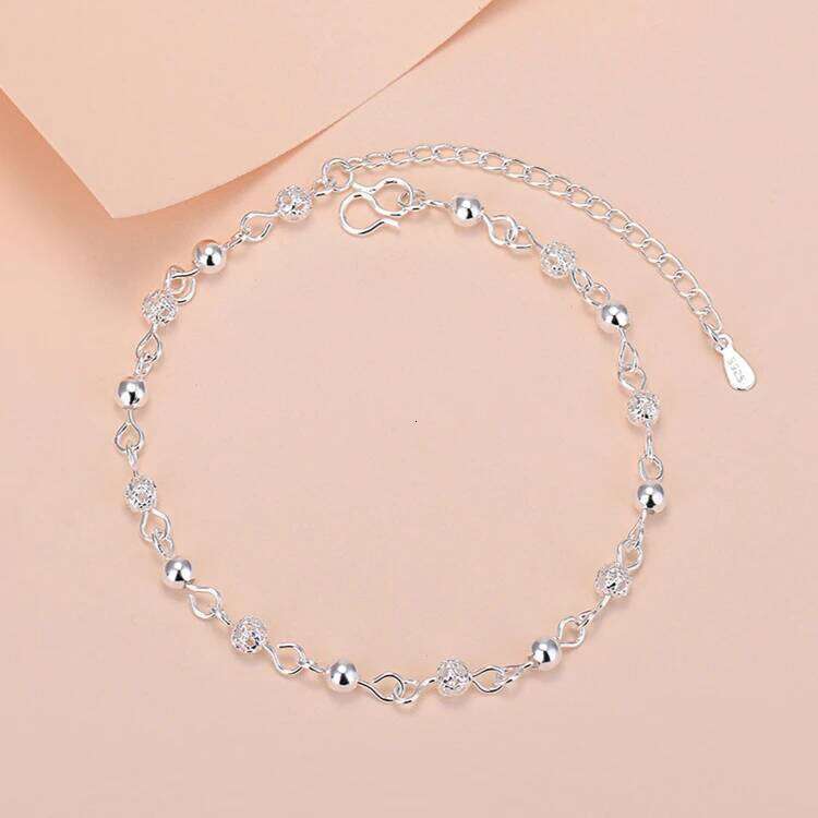 Vintage 925 Sterling Silver Bracelets for Women Luxury Korean Hollow Texture Round Bead Bracelet Party Wedding Beautiful Jewelry Z260313