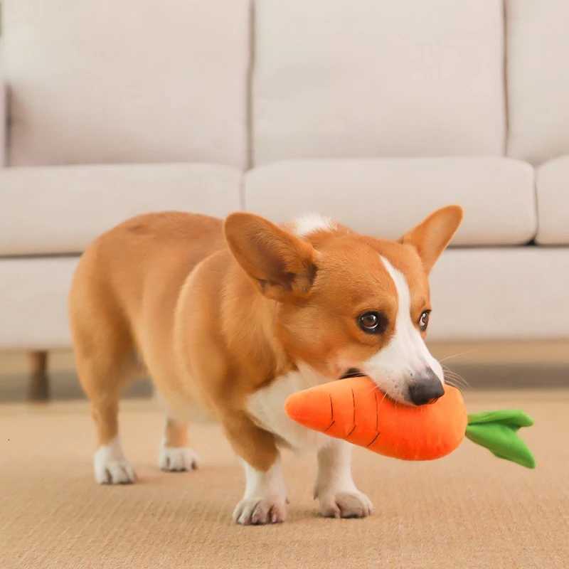 Dog Toy Pet Carrot Plush Toy Vegetable Chew Toy for Small Medium Large Dogs Universal Pet Sound Playing Toy Pet Accessories Y260314