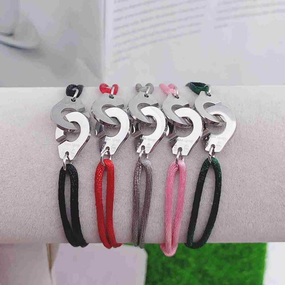 Bangle Charm Bracelets Cuff FewDook High Quailty Adjusstable Rope Stainless Steel Handcuff Bracelet Menottes Bijoux Corde Bracelet For Men Women Jewelry 2026 AA