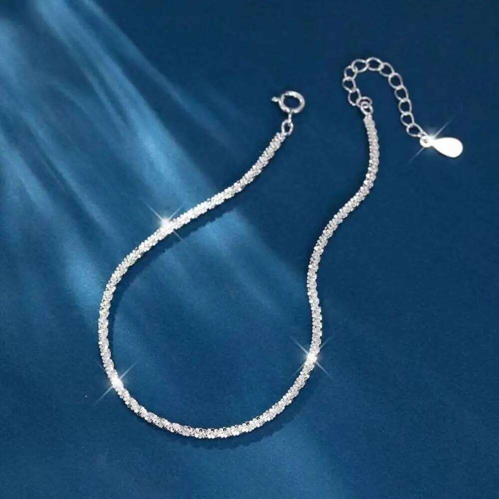 Temperament Elegant Simple Metal Silver Geometry Thin Chain Adjustable Hand Jewelry Shining Bracelet Gift Z260313