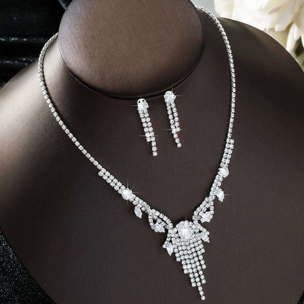3PC Women's Fashion Design Tassel Necklace Earrings Jewelry Set Suitable for Wedding, Party, Festival Gifts Z260313