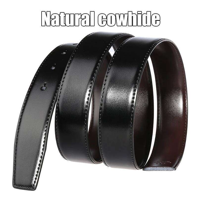 VATLTY New Men's Leather Alloy Pin Buckle Gold Natural Cowhide 130cm Silver Belt Trousers Reversible Girdles for Male Z260226