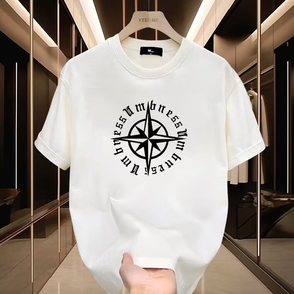 Fashionable Casual Shortsleeve Designer Hoodie For Men Summer Trendy Loose Hong Kong Polo Designer T-shirt Style Tee Trendy Plussize Men's Top