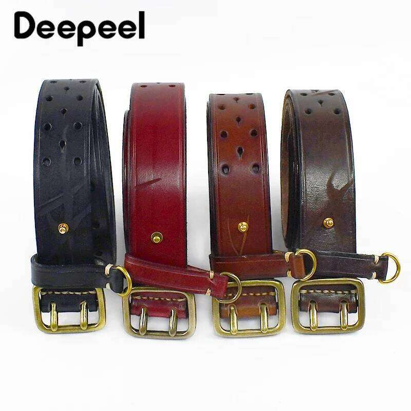 Pure Cowhide 3.8cm Wide Genuine Leather Belt for Men Double Pin Buckle Male Jeans Belts Top Quality Luxury Gift Waistband Z260226