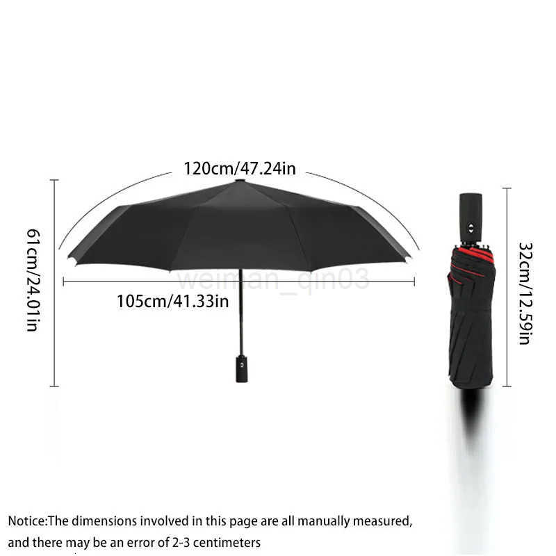 Fully Automatic Resistant Rain Windproof Double Layer Umbrella Folding for Men Women Luxury Business Male Large Umbrella Parasol H260314