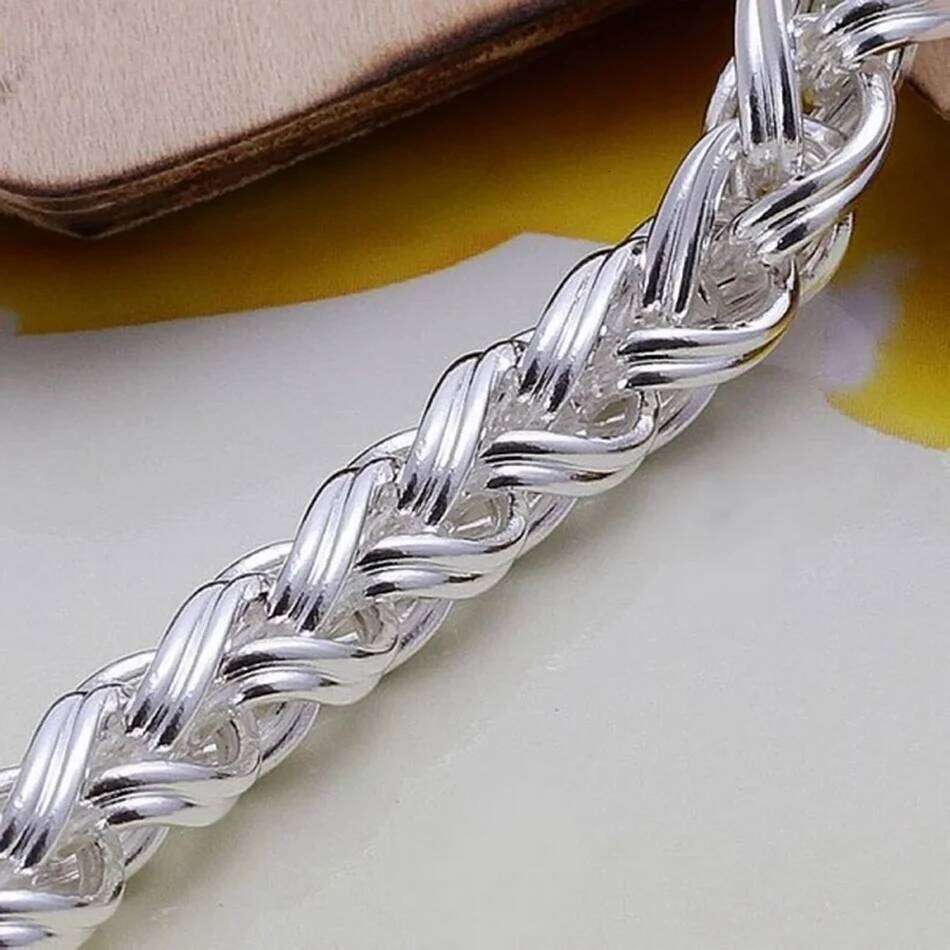 Wholesale 925 Sterling Silver Bracelets Jewelry chain women lady men 6mm 4MM high quality valentine gift beautiful factory price Z260313