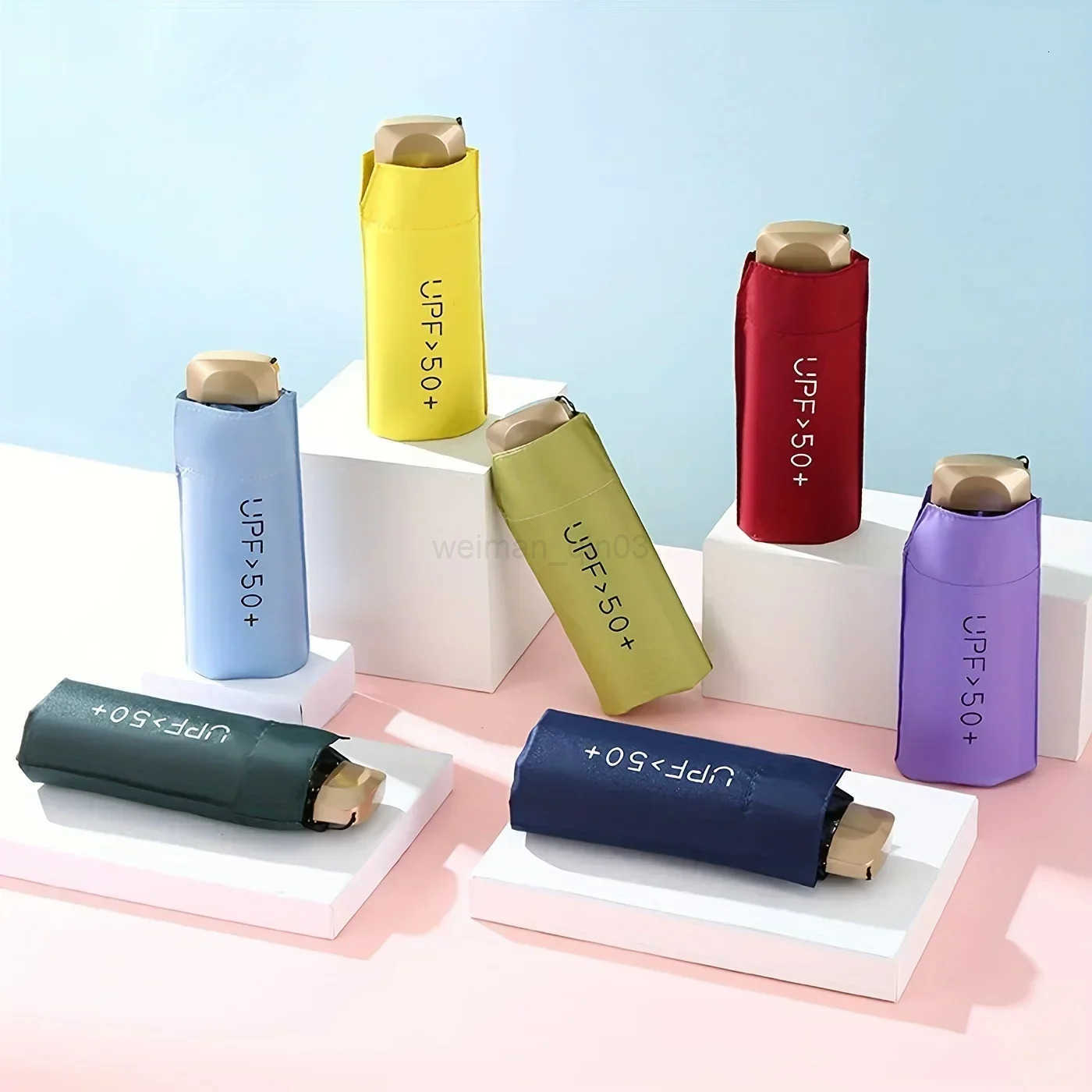 Mini Pocket Umbrella Small Sun Rain Umbrella Vinyl Folding Umbrella UV Ultraviolet Protection Sun Shade Pocket Parasol Capsule H260314