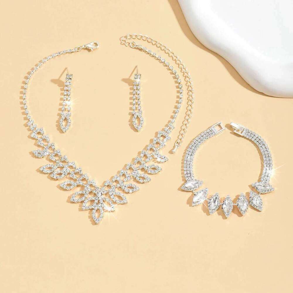 Women's Claw Chain Series Flower Leaf Necklace, Earring Bracelet Set, Wedding Parties, Festival Gifts Z260313