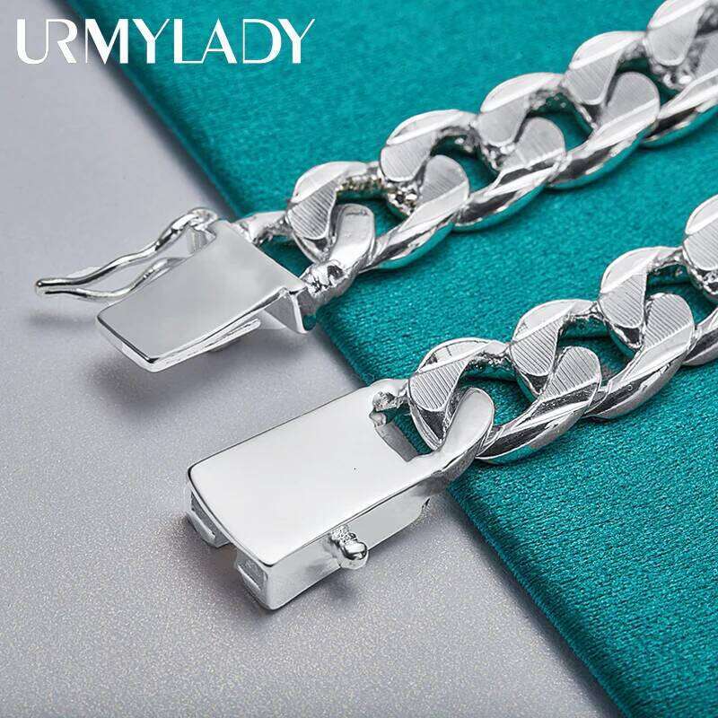 925 Sterling Silver 10mm Side Chain Bracelet Wedding Party Exquisite Charm Men Gift For Women Fashion Jewelry Z260313