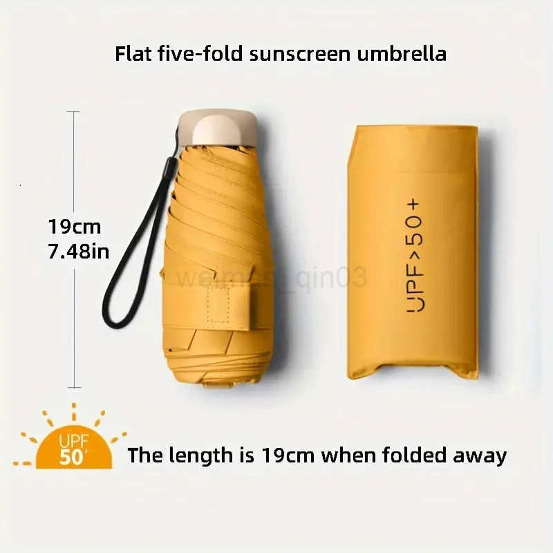 Small Folding Umbrella Sun Women Gift Fashion Men Mini Sun Parasol Girls Anti-UV Portable Pocket Travel Umbrellas H260314