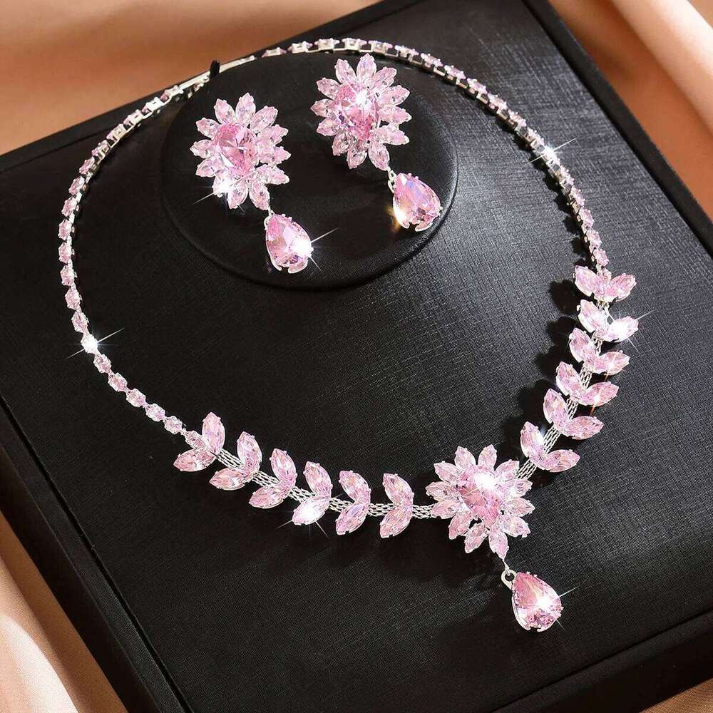 Sweet and Cute Kangman Countryside Style Necklace Earrings Bridal Wedding Dress Versatile Flower Set Z260313