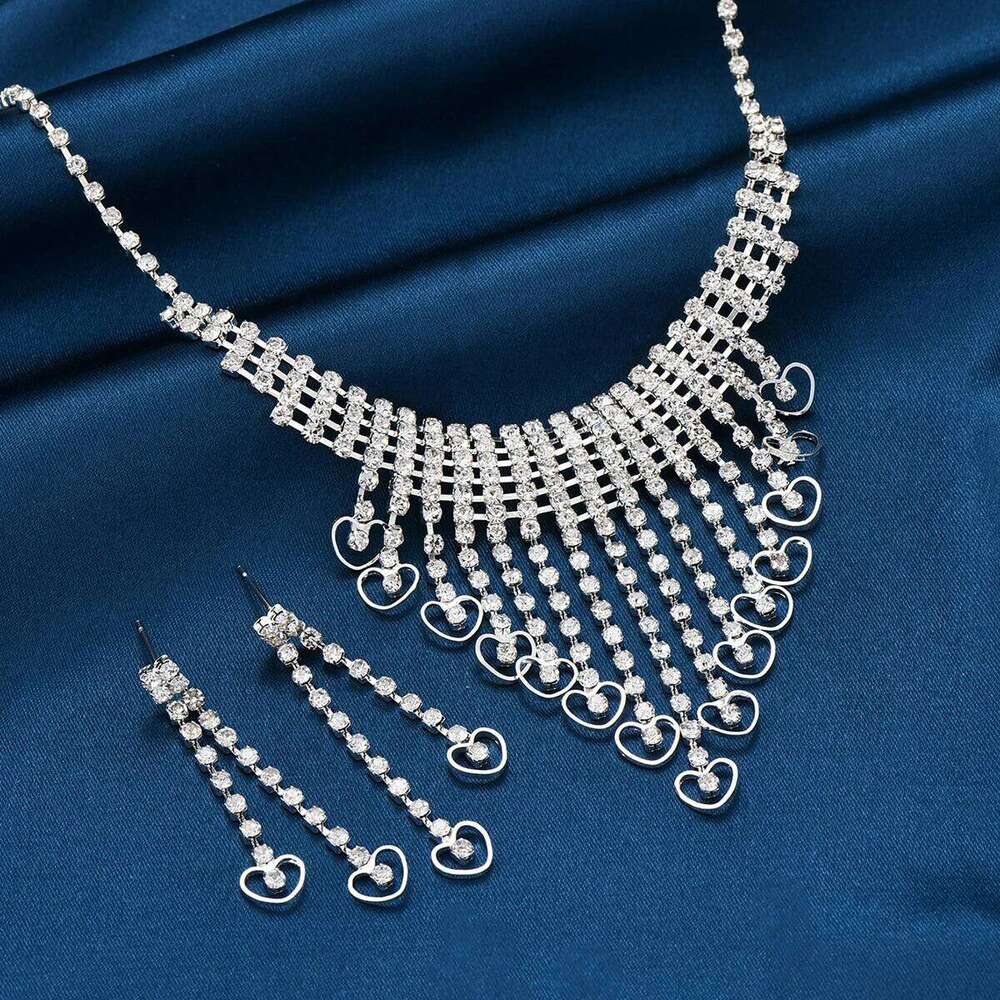 3PC Women's Fashion Claw Chain Series Heart Earrings Necklace Jewelry Set Wedding Banquet Party Holiday Gifts Z260313