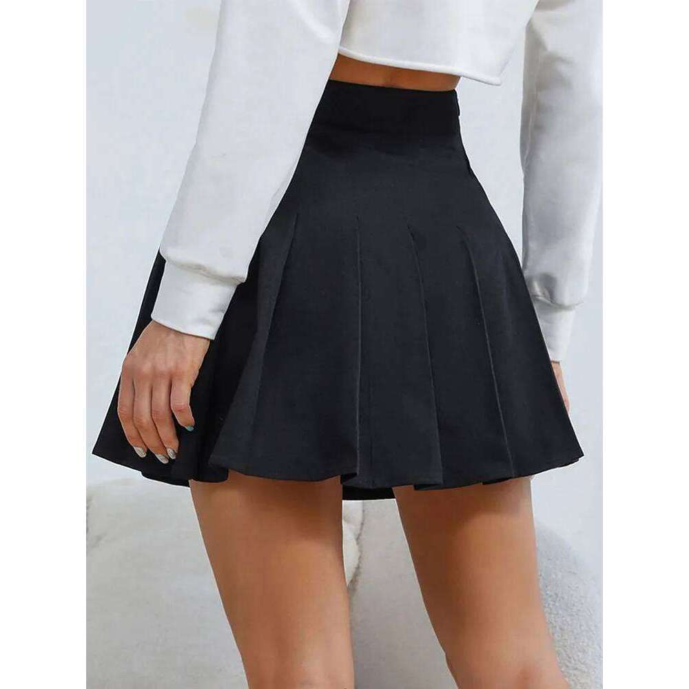 Preppy Style High Waist Solid Pleated Mini Women Summer Spring Korean Fashion Cute White A-line Skirt Y2k Skort Clothes Z260314