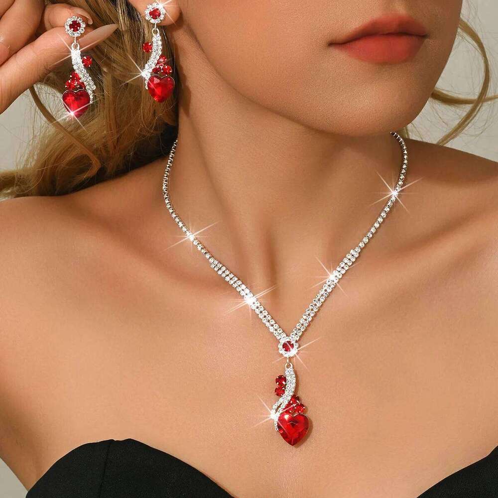 New Fashion Best Selling Full Diamond Luxury Necklace Earrings Jewelry Set Wedding Dinner Accessories Z260313