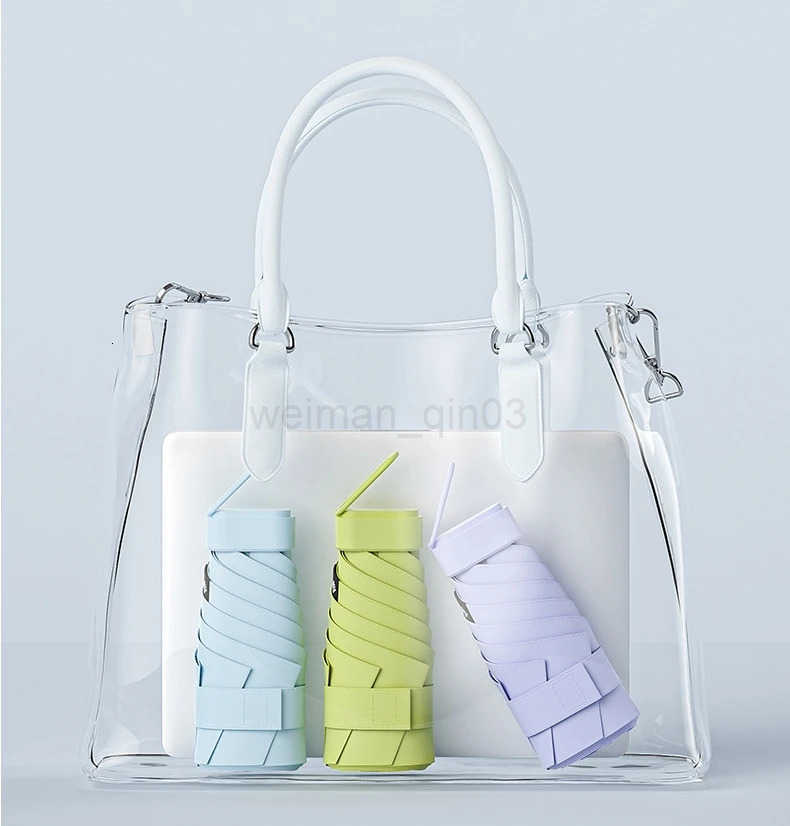 UPF50 Mini Folding Umbrella Vinyl Small Sun Shade Umbrella Pocket Rain Travel Umbrella Ultraviolet Protection Capsule Parasol H260314