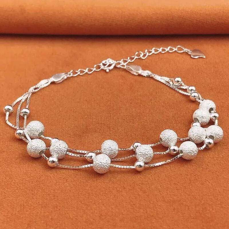 Luxury 925 Sterling Silver Bracelets For Women Vintage Original Multi-layer Bead Charm Bracelet Elegant Party Jewelry Gift Z260313