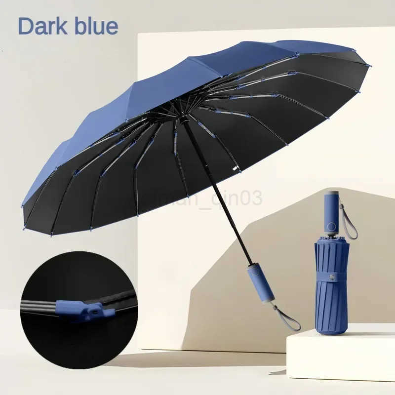 Windproof Compact Umbrellas Automatic Fold Business Luxury Sun Rain Umbrella Travel 16K Double Bones Large Umbrella H260314
