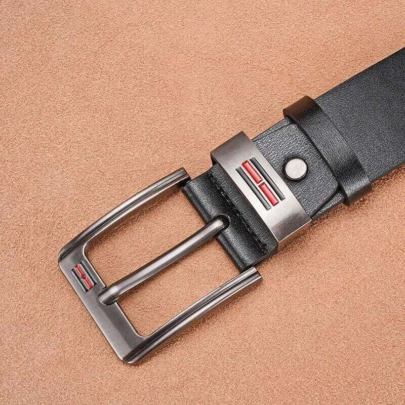 Genuine Leather For Men's High Quality Buckle Jeans Cowskin Casual Belts Business Cowboy Waistband Male Fashion 2025New Z260226