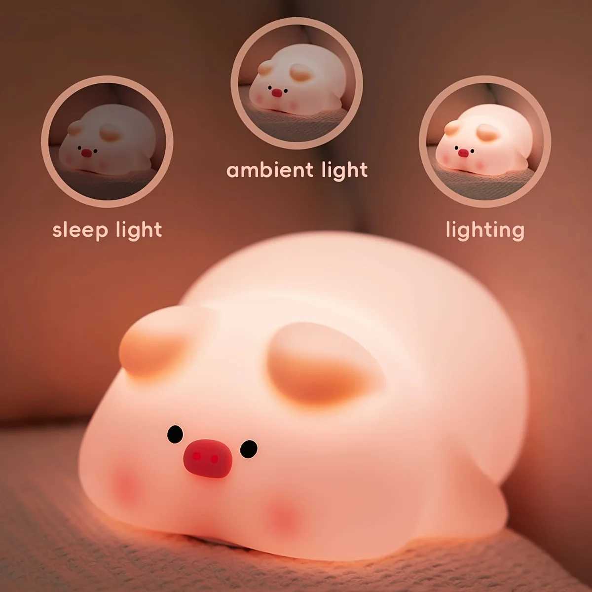 Adorable Piggy Desk LampTouch-Control Dimming Timable Perfect Christmas Stocking Stuffer Holiday Gift Y260314